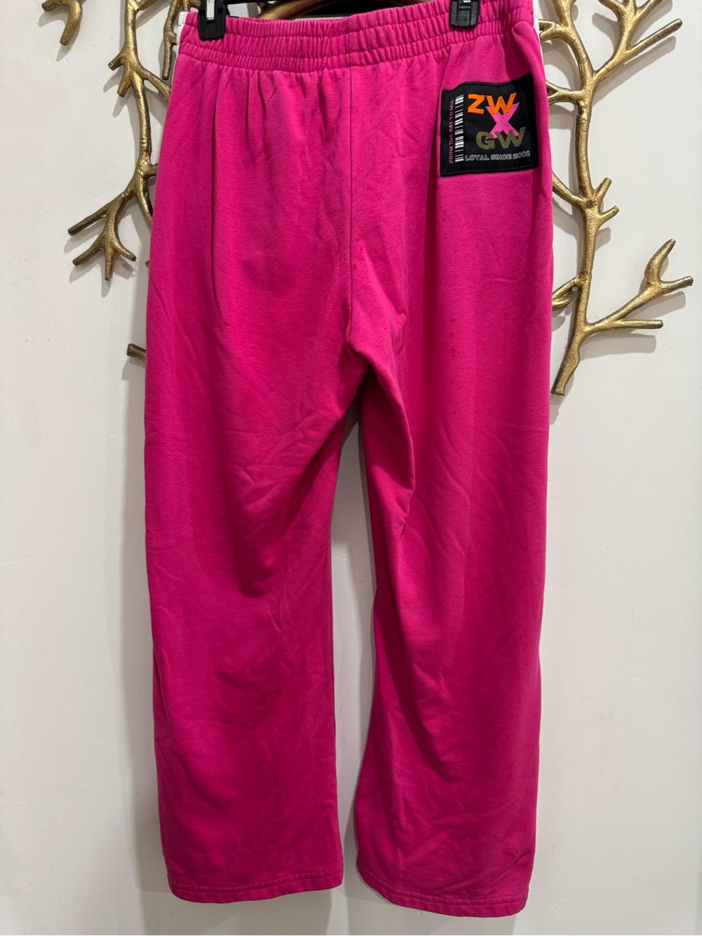Zumba Fitness Pink Track Pants with White Side Panels - Picture 3 of 4